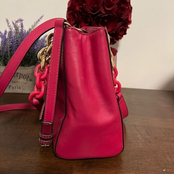 Michael Kors Pink Cynthia Leather Convertible Satchel - Picture 6 of 9